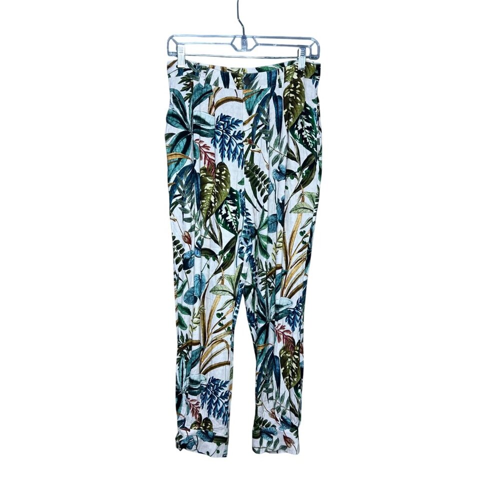 Chaser Lightweight Ankle Pant Womens Size S Botanical Print Pockets NEW